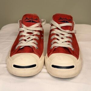 Converse Jack Purcell Low-Top Sneakers – Red Canvas – Women’s 7 / Men’s 5.5